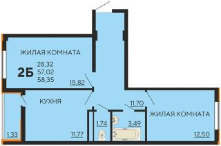 планировка квартиры в ЖК "Краски"