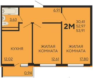 планировка квартиры в ЖК "Краски"