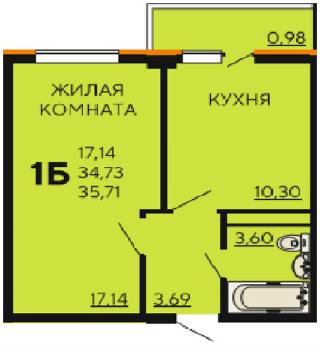 планировка квартиры в ЖК "Краски"