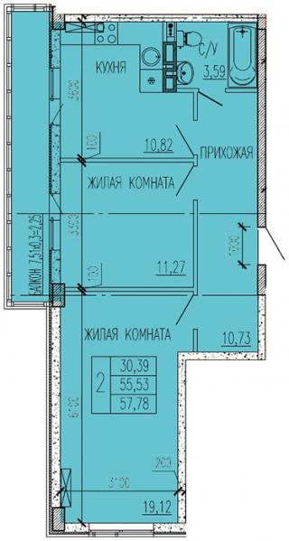 планировка квартиры в ЖК "Краски"