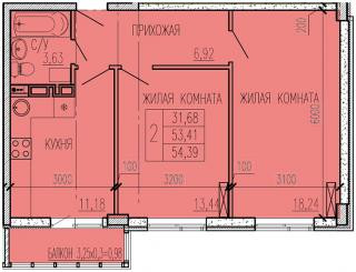 планировка квартиры в ЖК "Краски"