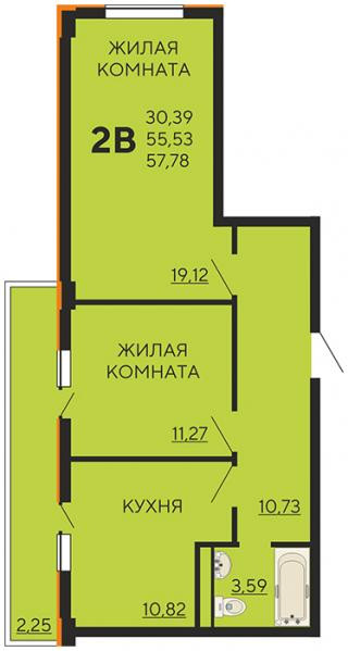 планировка квартиры в ЖК "Краски"